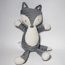 Chick Pea Chickpea Gray White Ribbed Fox Plush 12” Soft Baby Lovey Toy - £8.75 GBP