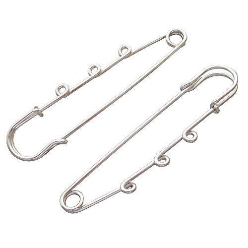 Bluemoona 20 Pcs - 75mm 3" Large Oversized Safety PINS Metal Jewelry With Hole F