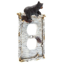 Black Bear Outlet Cover Plate Decoration For Home Office Cabin Decor - £10.97 GBP