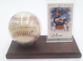 Pat Meares Signed Baseball &amp; 1996 Donruss Leaf Signature Series Bronze O... - £9.76 GBP