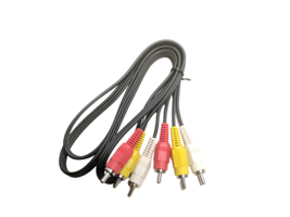Male to Male 3-RCA Audio Video Composite Cable Black (6 feet) - £6.15 GBP
