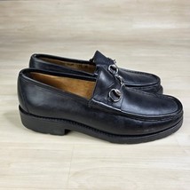GUCCI Lug Sole Horse Bit Black Leather Loafers Men&#39;s Size 10 D Style# 11... - $5,374.34 MXN