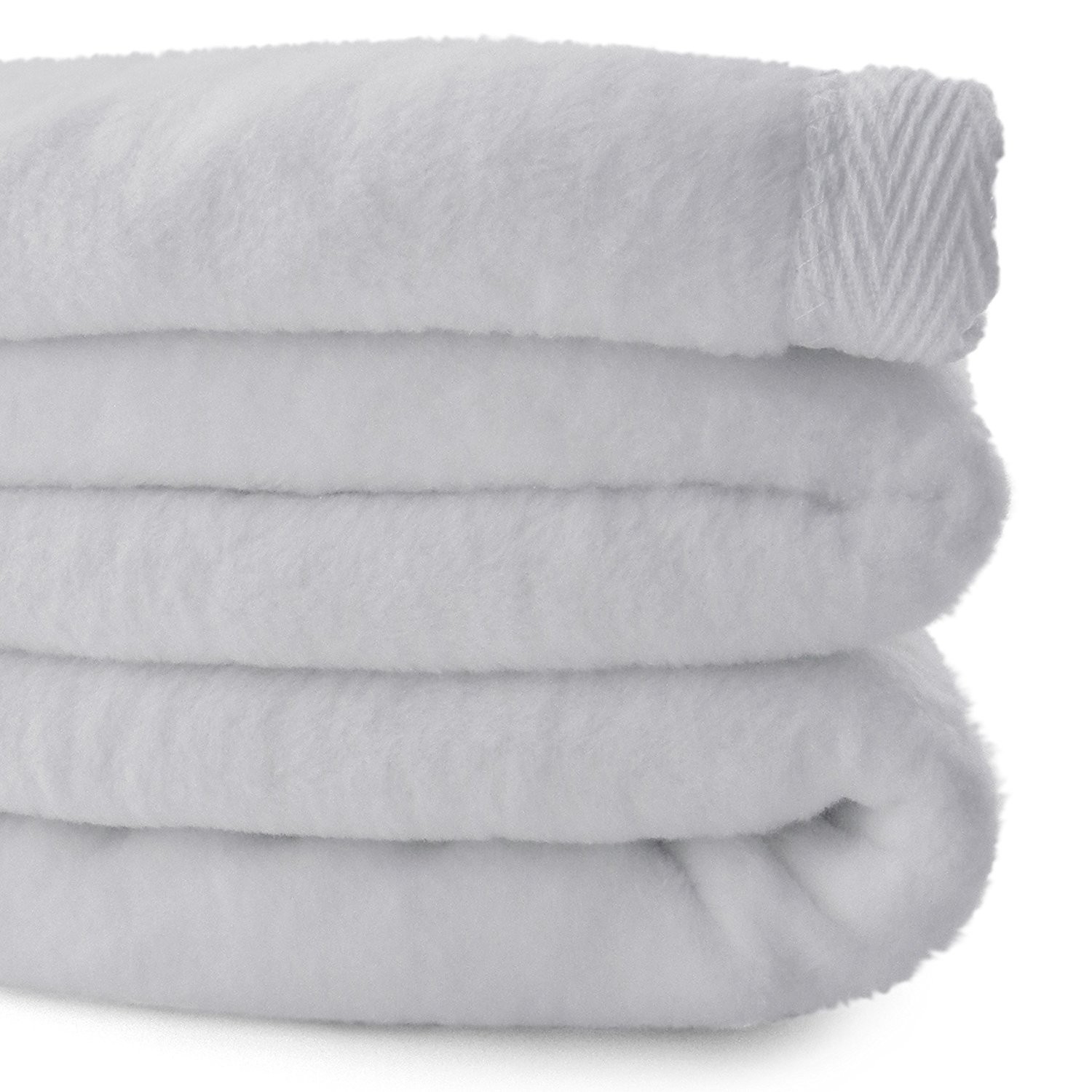 Sferra White Queen Plush Blanket Home Collection Solid 100% Cotton Portu... - $160.00