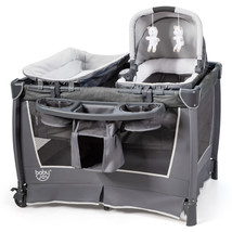 4-in-1 Convertible Portable Baby Playard Infant Napper w/ Music &amp; Toys Gray - £192.65 GBP