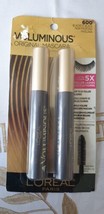 2 x L&#39;oreal VOLUMINOUS ORIGINAL MASCARA 5X Fuller Lashes 600 BLACKEST BL... - £13.06 GBP