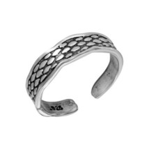 NWT Sterling Silver 925 Snake Scale Design Toe Ring or Finger Ring Adjustable - £16.08 GBP