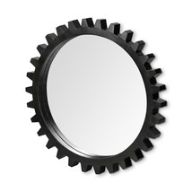 37&quot; Round Black Metal Frame Wall Mirror - £390.76 GBP