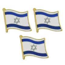 3 ISRAEL FLAG PINS 0.5" Israeli National Pride Lapel Pin Hat Tie Tack Ba... - $4.95