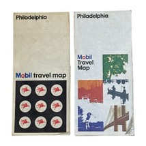 2 Philadelphia Mobil Travel Road Map 1969 &amp; 1976 Vintage - £10.00 GBP