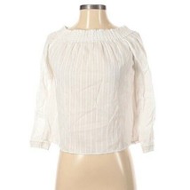 Rag &amp; Bone White Gauzy Cotton Cropped Peasant top Small - £21.69 GBP