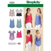 Simplicity Sewing Pattern 1424 Pullover Top with Back Options Size 4-12 - $8.96