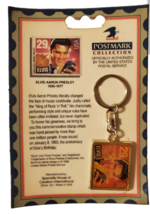 1992 Postmark Collection ELVIS PRESLEY Postage Stamp Key Chain -READ DES... - $9.75
