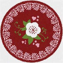 Pepita Doily Floral Red Needlepoint Canvas - $1,528.47 MXN+