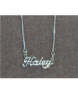 Sterling Silver Name Necklace - Name Plate - HALEY - £47.81 GBP