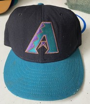 Vintage 90s New Era Arizona Diamondbacks Authentic Fitted Mlb Cap Hat 7-1/8 - £21.84 GBP
