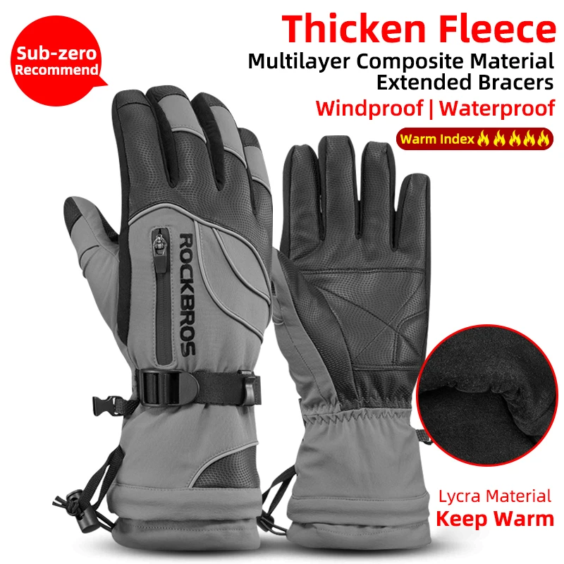 BROS Motorcycle Gloves Waterproof Ski Gloves Fleece Thermal Gloves Men Women Win - £242.28 GBP