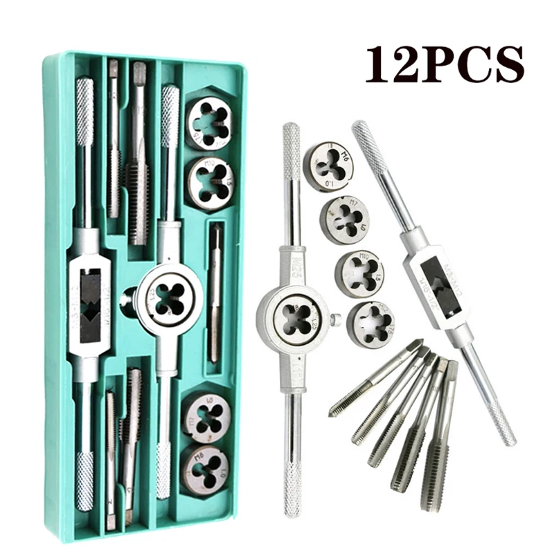 high quality M6~M12 12pcs metric tap and die set tools, metric dies thre... - $279.86