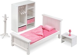 For 18-Inch Dolls, The Badger Basket Toy Bedroom Furniture Set, And Nightstand. - £45.37 GBP