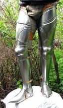 Medieval Knight Steel Full Leg Armor Halloween Armor Costume Warrior Leg... - £182.57 GBP