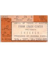 Vintage Chicago Ticket Stub September 16 1984 University Of Texas - £27.65 GBP