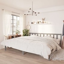 Modern Grey Wooden Pine Wood Super King Size 180x200 cm Bed Frame Base F... - $159.82