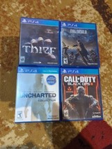 PS4 Lot Of 4 Games Thief, Uncharted Collection, FF XV, CoDBO3 tested minty discs - £28.48 GBP