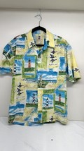 Kahala Shirt Mens Lrg Hawaiian Camp Button Up Lighthouse Geese Print - $19.75
