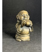 Vintage Art Deco Mini Figure Music Playing Monk Italy Peltro Argentato 999 - $864.24 MXN