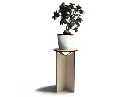 Contemporary Wooden Plant Stand for Indoors, Round Accent Table, Flowerp... - £52.34 GBP