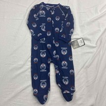 NHL Team Apparel Kids Coverall Pajamas Blue Edmonton Oilers Size 24M New NWT - £15.73 GBP