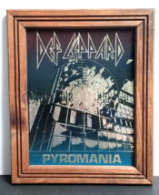 Def Leppard Pyromania Gold Foil Music Carnival Prize Vtg Wood Frame 12&quot;h 1983 - £93.43 GBP