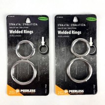 (Lot of 2) Peerless Welded Rings 2Qty Med Duty 3/16&quot; x 1&quot; &amp; 3/16&quot; x 1-1/2 Zinc - £7.11 GBP