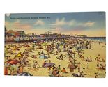 Postcard Beach And Boardwalk Seaside Heights New Jersey Linen Posted - $6.23