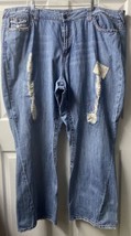 Lane Bryant Venezia Boot Cut Jeans Women&#39;s 28 Embellished Patchwork Distressed - £19.73 GBP