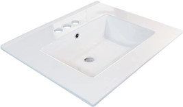 24&quot; Rectangle Drop in Vessel Sink, White Bathroom Sink Ceramic Porcelain Vanity - £155.48 GBP