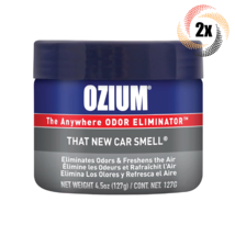 2x Jars Ozium New Car Odor Eliminator Air Freshener Gel | 4.5oz | Fast S... - £18.44 GBP