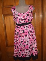 Motherhood Maternity Pink &amp; Black Floral Print Sleeveless Dress - Size L - $21.58