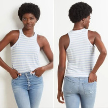 $135 nwt Frame Women&#39;s Blue White Striped Organic Linen Racerback Tank T... - £35.01 GBP