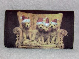 Golden Retriever Puppies Wearing Santa Hats Pocketbook Clutch Wallet  - £5.52 GBP