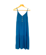 ROXY Dream Dream Dream Midi Dress Womens size XS V Neck Straps Teal Blue Green - $26.99