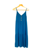 ROXY Dream Dream Dream Midi Dress Womens size XS V Neck Straps Teal Blue... - $26.99