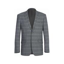 Mens Suit RENOIR English Plaid Window Pane Stretch Slim Fit Comfort 293-14 Gray image 3