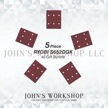 RYOBI S652DGK - 1/4 Sheet - 40 Grit - No-Slip - 5 Sandpaper Bundle - $4.99
