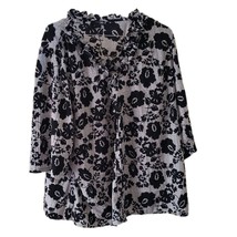 East 5th Floral 3/4 Sleeve Button Down Blouse - £9.88 GBP