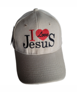 I Love Jesus Hat Cap Beige Embroidered Adjustable One Size Baseball Chri... - $16.28 CAD