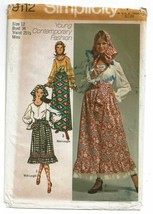 Simplicity Sewing Pattern 9112 Skirt Blouse Scarf Sash Misses Size 12 VTG - £7.16 GBP