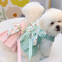 Pet Plaid Skirt, Dog Vest Harness, Dog and Cat Harnesses, Bow Dress - £13.54 GBP