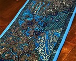 Handcrafted Blue Gujarat Table Runner with Exquisite Embroidery and Jewel - €101,24 EUR