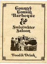 Country Cousin Barbeque &amp; Sweetwater Saloon Menus Spokane Washington  - £17.40 GBP