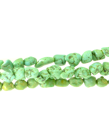 Apple Green Beads Magnesite Nuggets 15-20mm Three 15 inch strand Lot Boho - £12.72 GBP